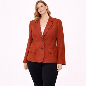 Studio I Red Blazer with Notched Lapels